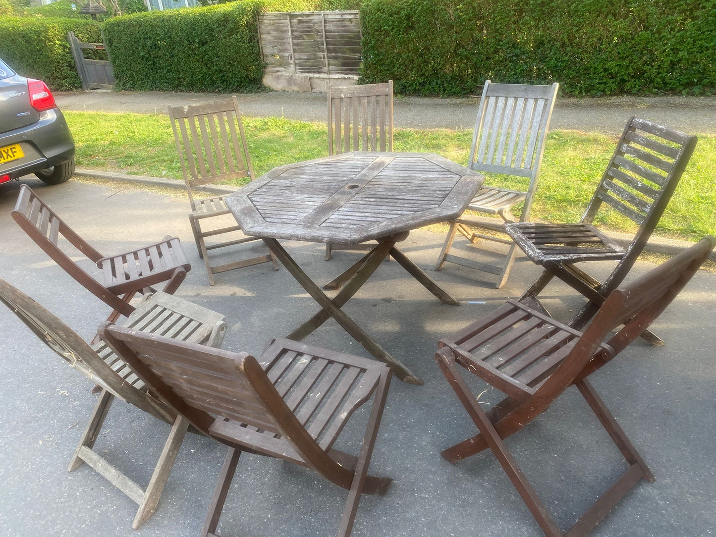 Wooden Round Table With 8 Chairs For Sale