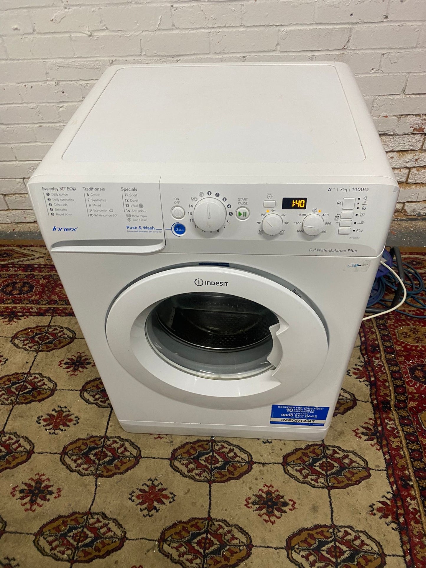 Indesit 7KG White Washing Machine For Sale