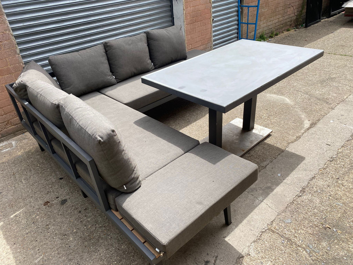 Corner Sofa Garden Set With Large Table For Sale