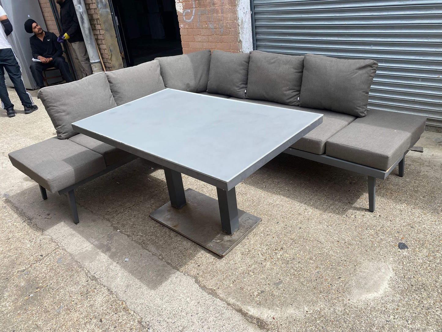 Corner Sofa Garden Set With Large Table For Sale