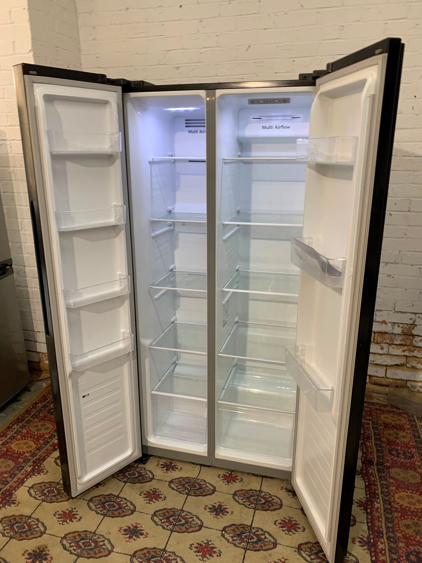 FridgeMaster Black 83CM Non Plumb American Fridge Freezer For Sale