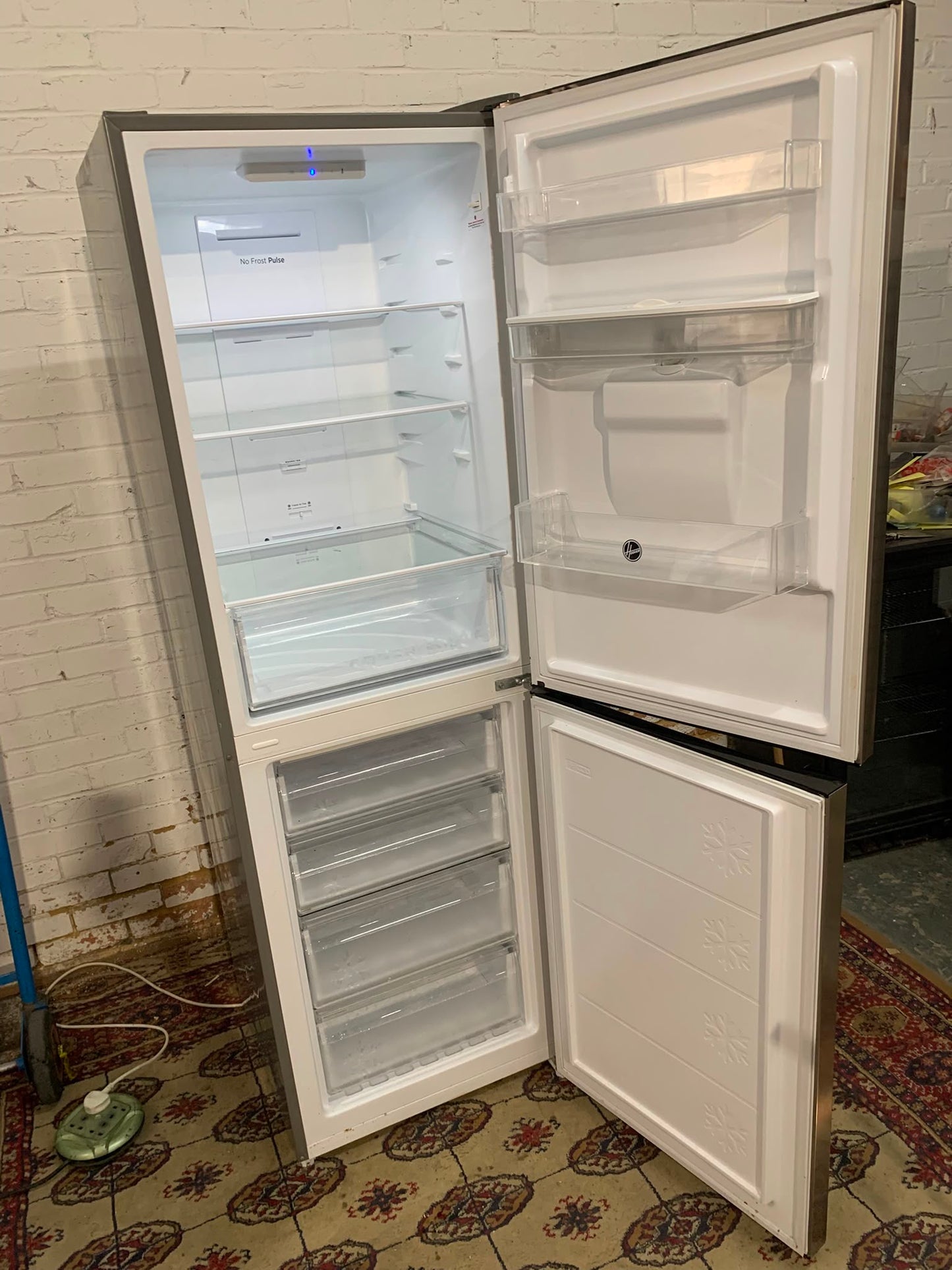 Tall Hoover Stainless Steel Fridge Freezer For Sale