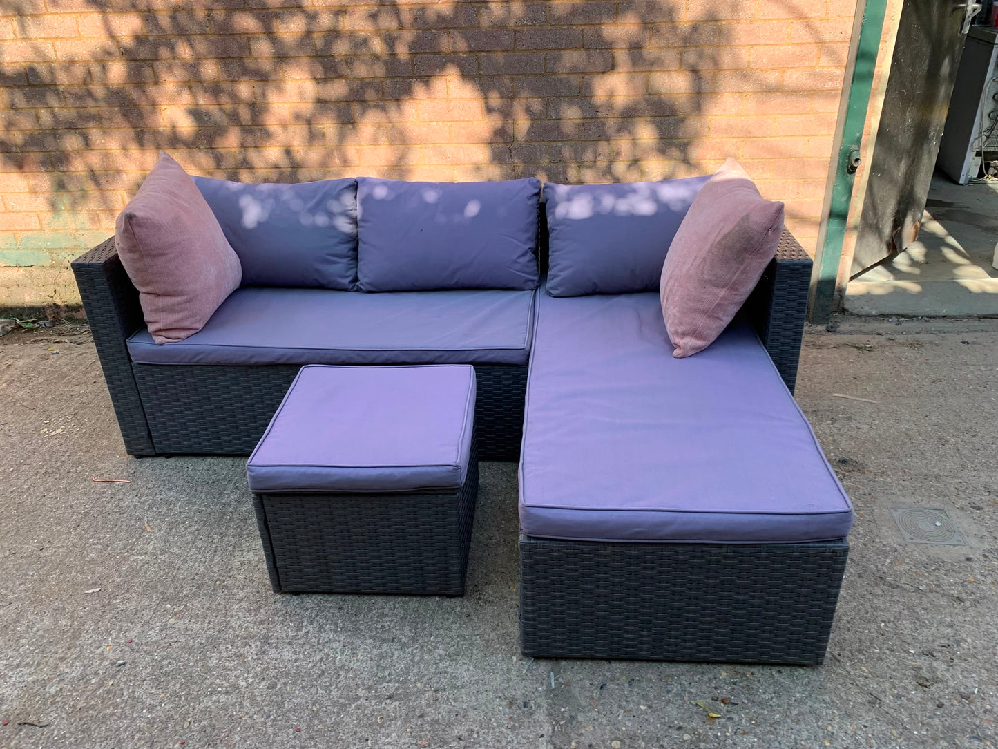 Rattan  Corner Sofa With Table For Sale