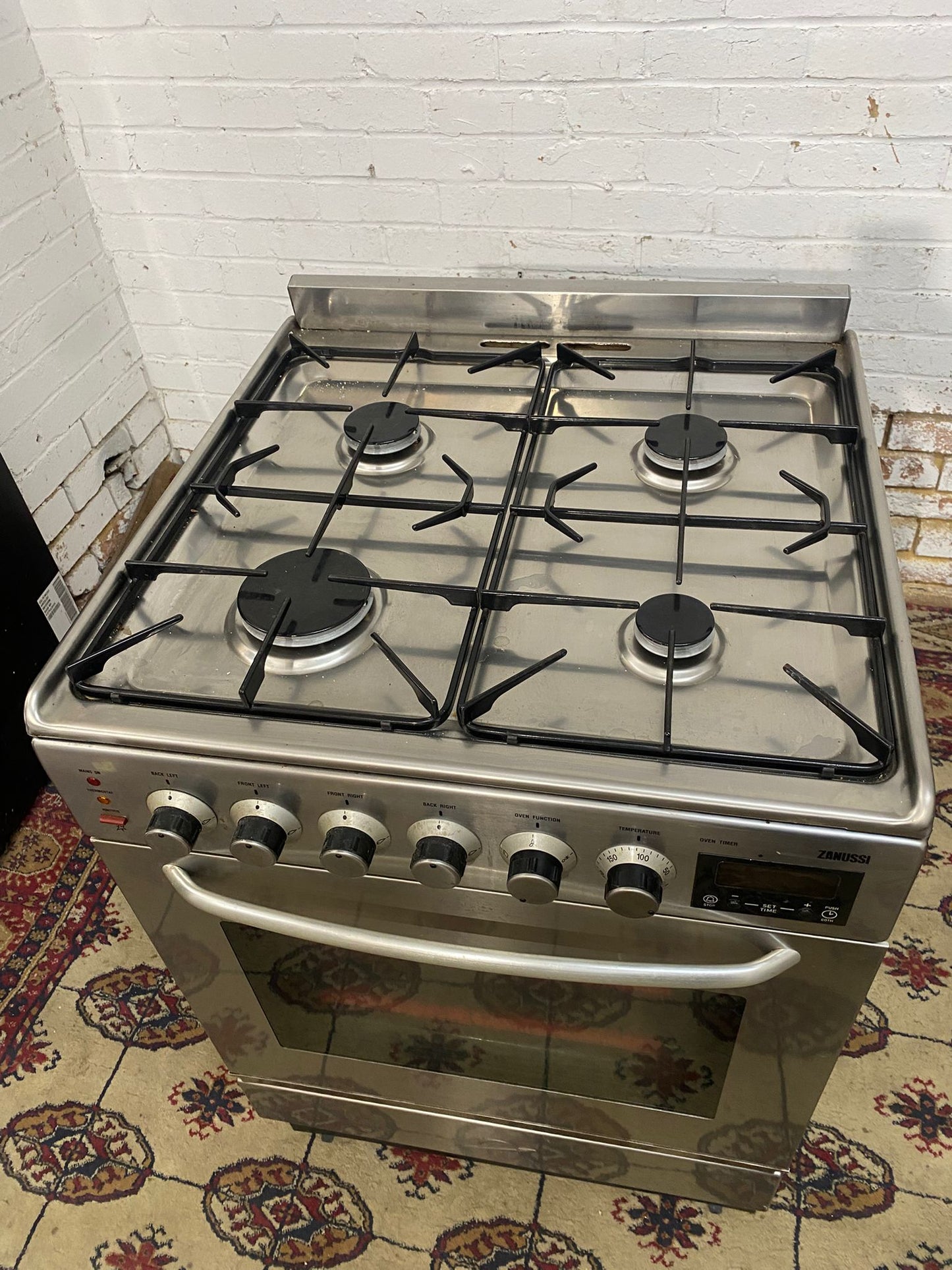 Zanussi 60CM Stainless Steel Gas Cooker With Large Oven For Sale