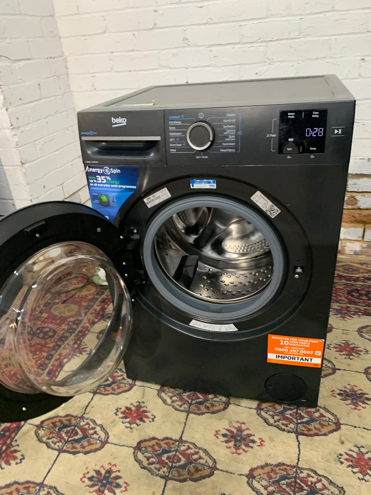 Beko Matt Black Fully Loaded 10KG Washing Machine