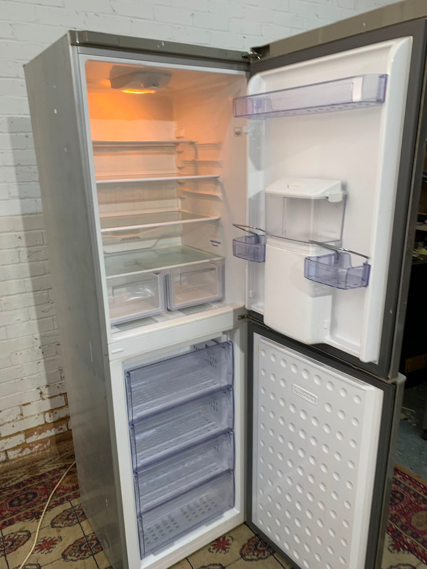 Tall Beko Stainless Steel Fridge Freezer With Water Dispenser For Sale