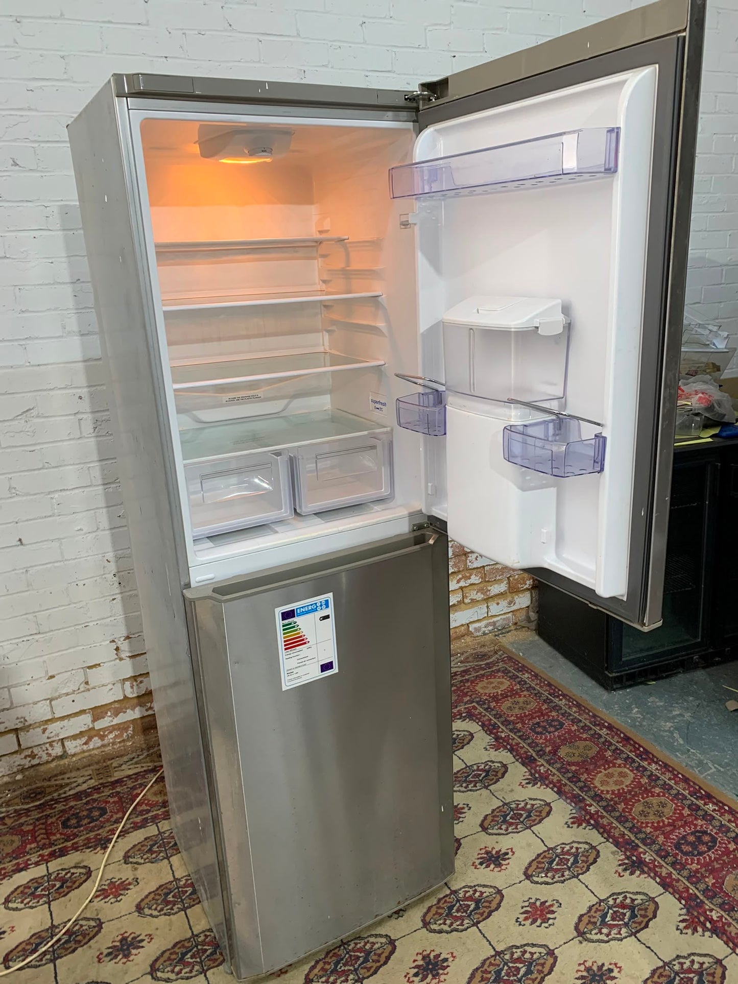 Tall Beko Stainless Steel Fridge Freezer With Water Dispenser For Sale