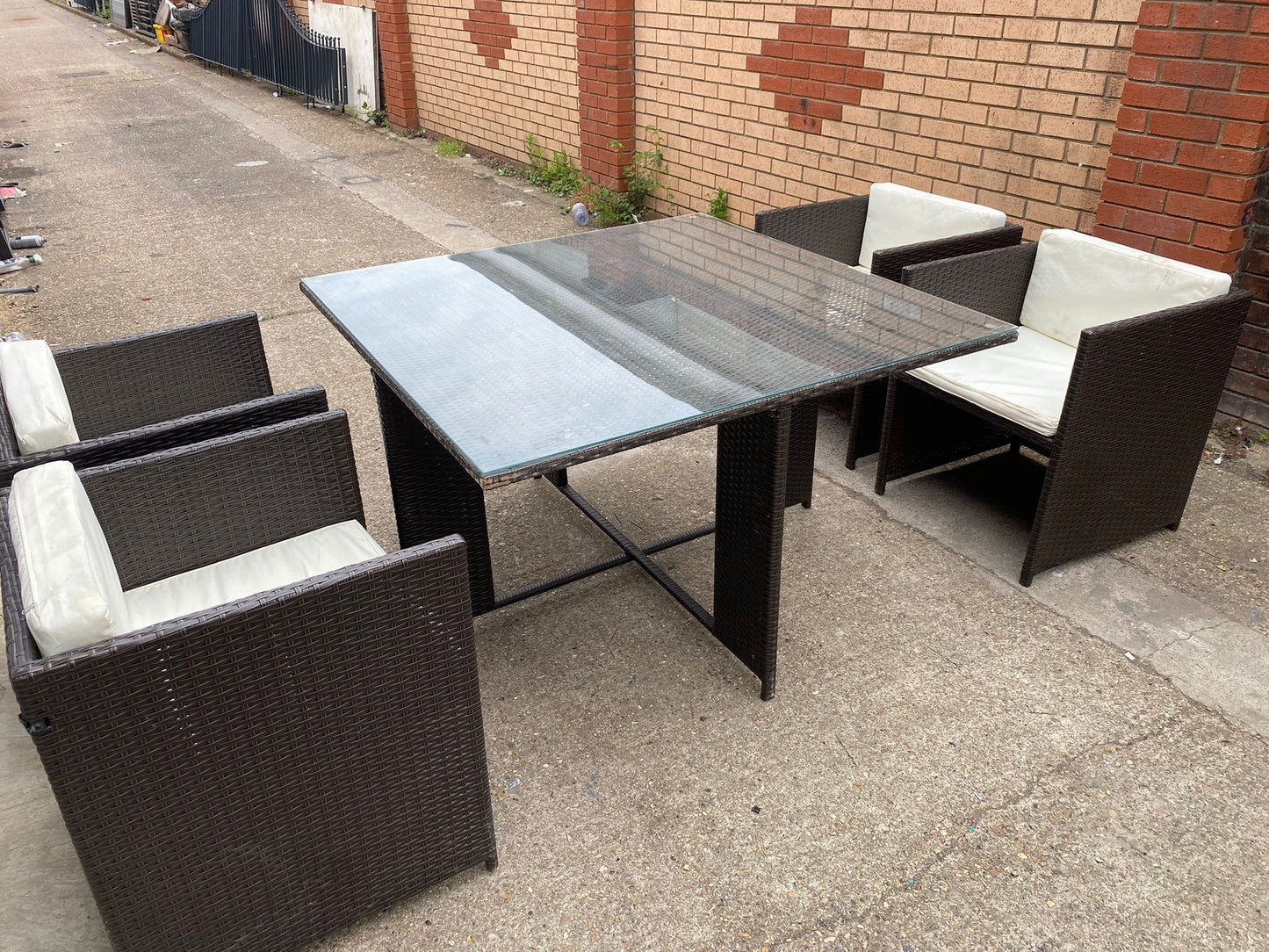 Rattan 4Seater Cubes Garden Set With Washable Cushions For Sale