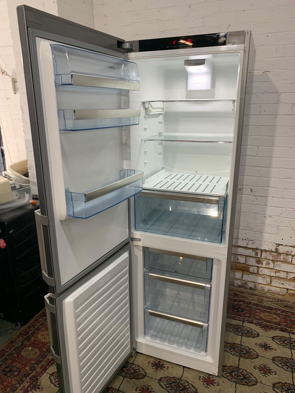 TopBrand AEG Stainless Steel Fridge Freezer