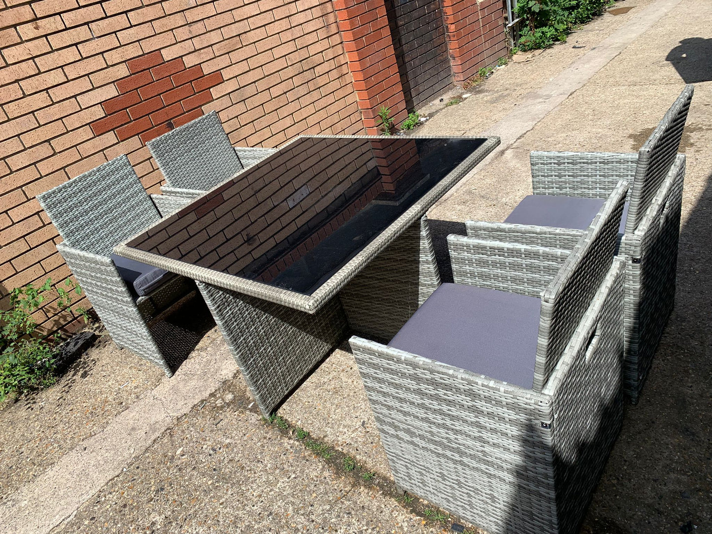 Beautiful Rattan 4Seater Cubes Garden Set With Washable Cushions For Sale
