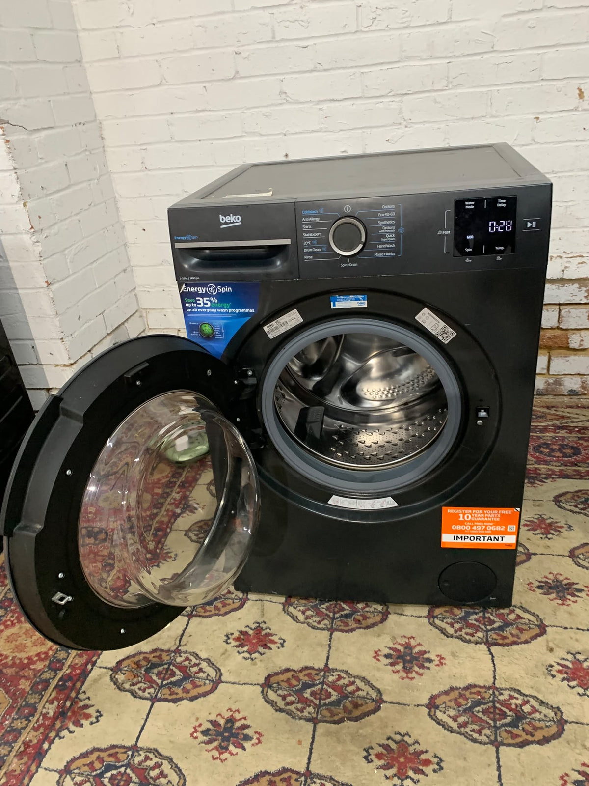 Beko Matt Black Fully Loaded 10KG Washing Machine