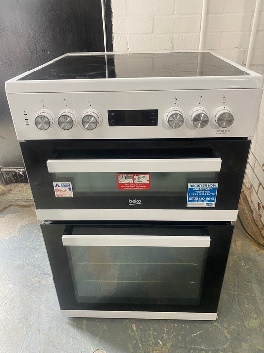 Beko White 60CM Electric Ceramic Cooker