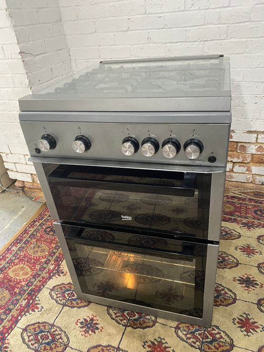 Beautiful 60CM Beko Grey Gas Cooker With Dual Grill/Oven For Sale