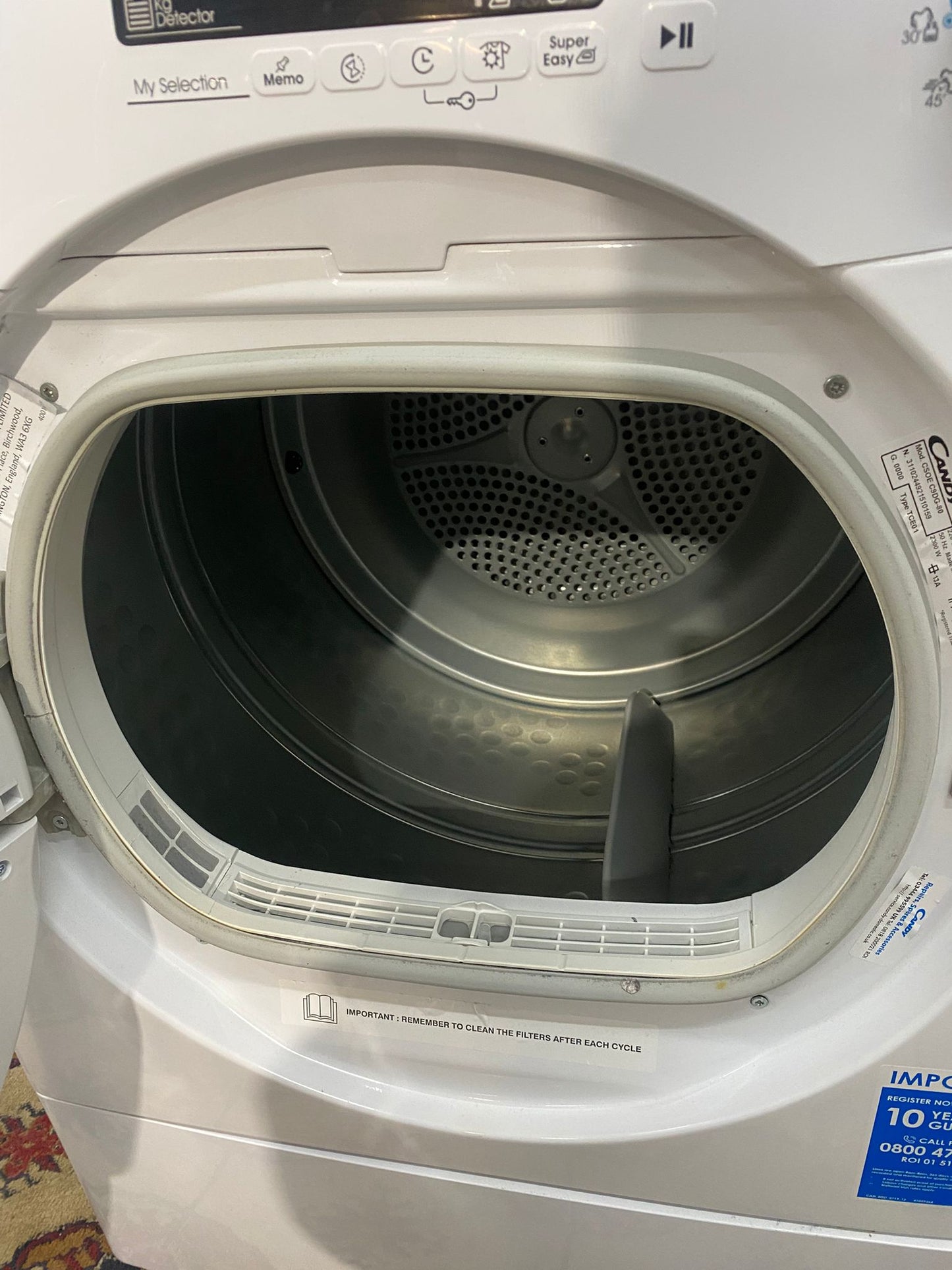 Beautiful Candy 9KG Condenser Dryer With HeatPump For Sale