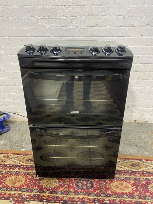 FREE DELIVERY Beautiful Zanussi 55CM Fully Black Gas Cooker With Dual Oven/Grill For Sale