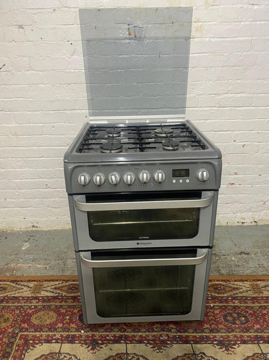 🚚FREE DELIVERY Beautiful HotPoint Grey 60CM Gas Cooker With Oven/Grill For Sale