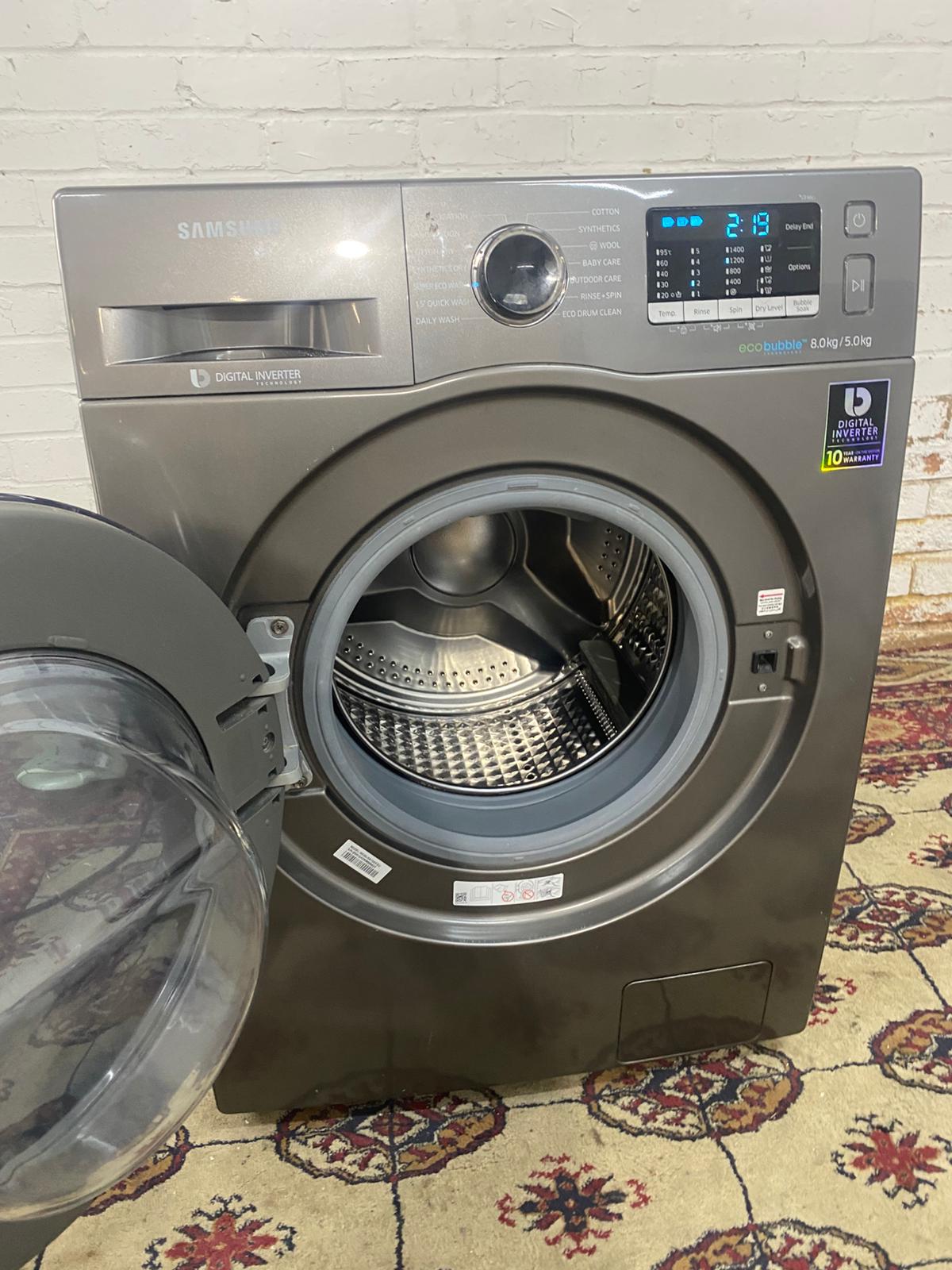 🚚Samsung Silver Grey 8/6KG Washer Dryer Combo Fully Loaded EcoBubble Technology for sale