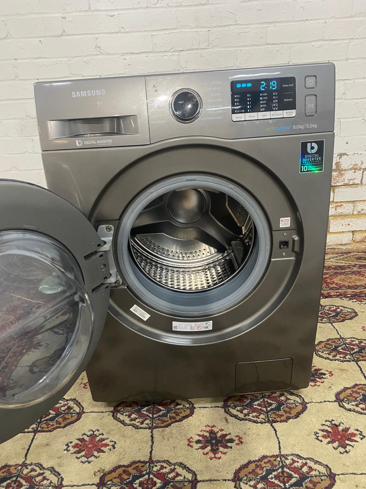 🚚Samsung Silver Grey 8/6KG Washer Dryer Combo Fully Loaded EcoBubble Technology for sale