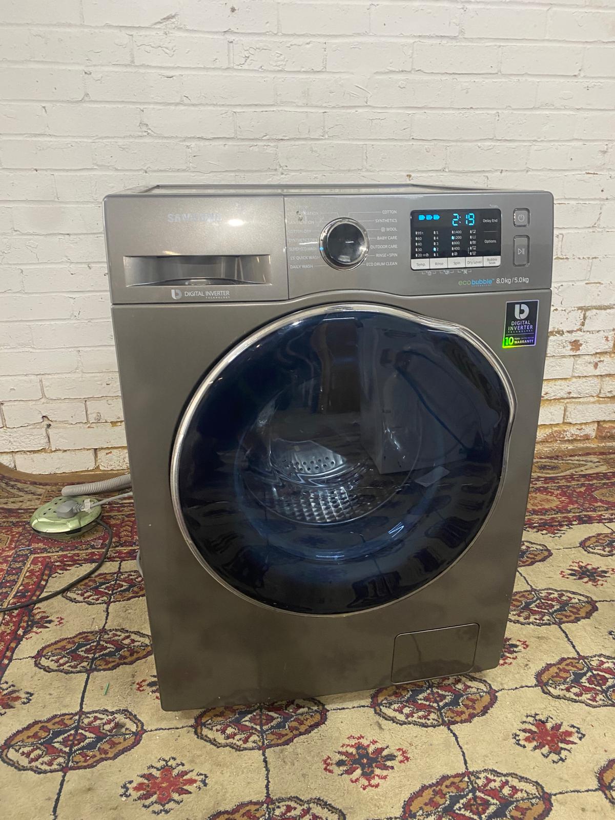 🚚Samsung Silver Grey 8/6KG Washer Dryer Combo Fully Loaded EcoBubble Technology for sale