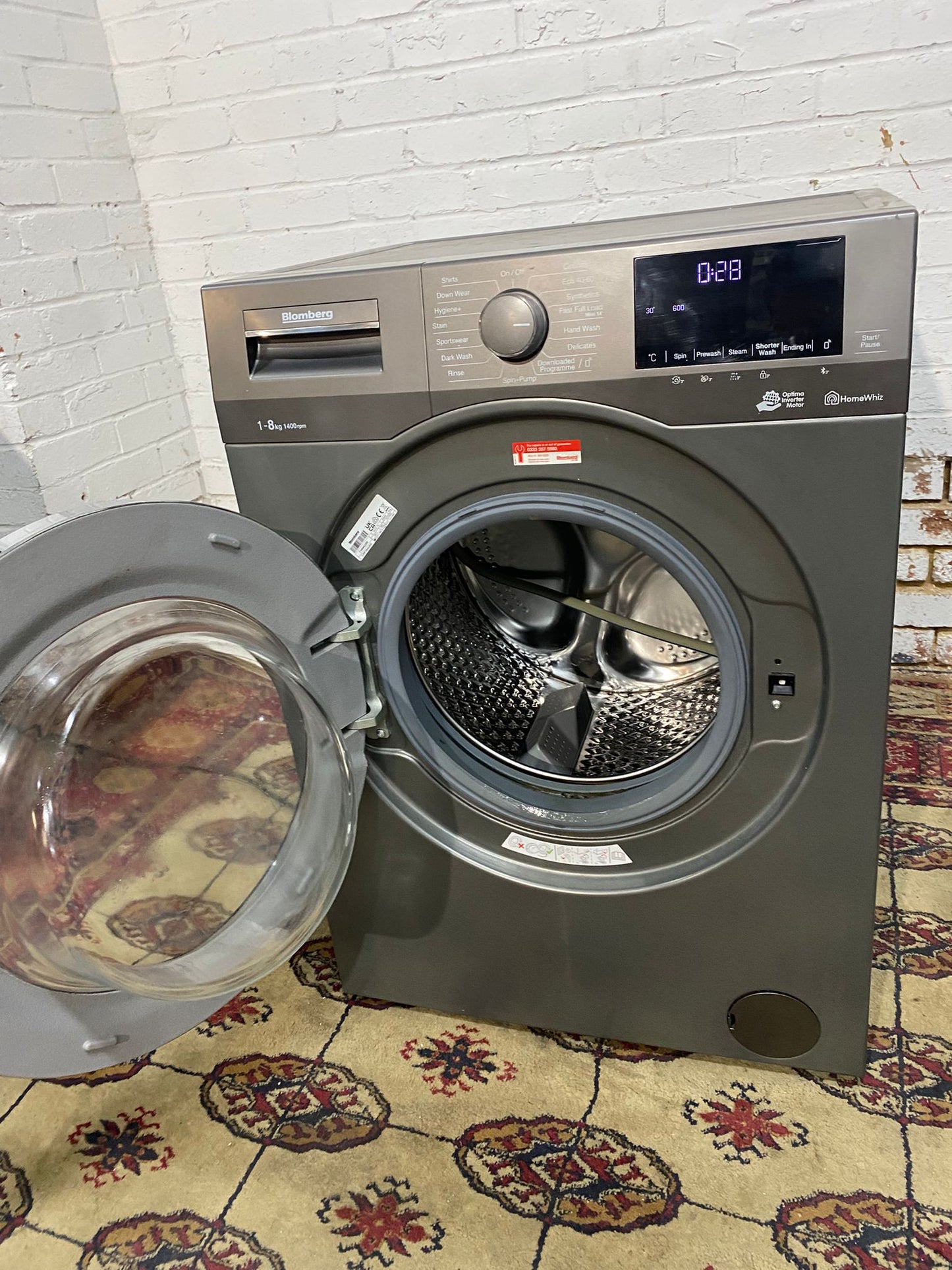 🚚FREE DELIVERY Beautiful Blomberg Mettalic Silver Grey 8KG Washing Machine For Sale