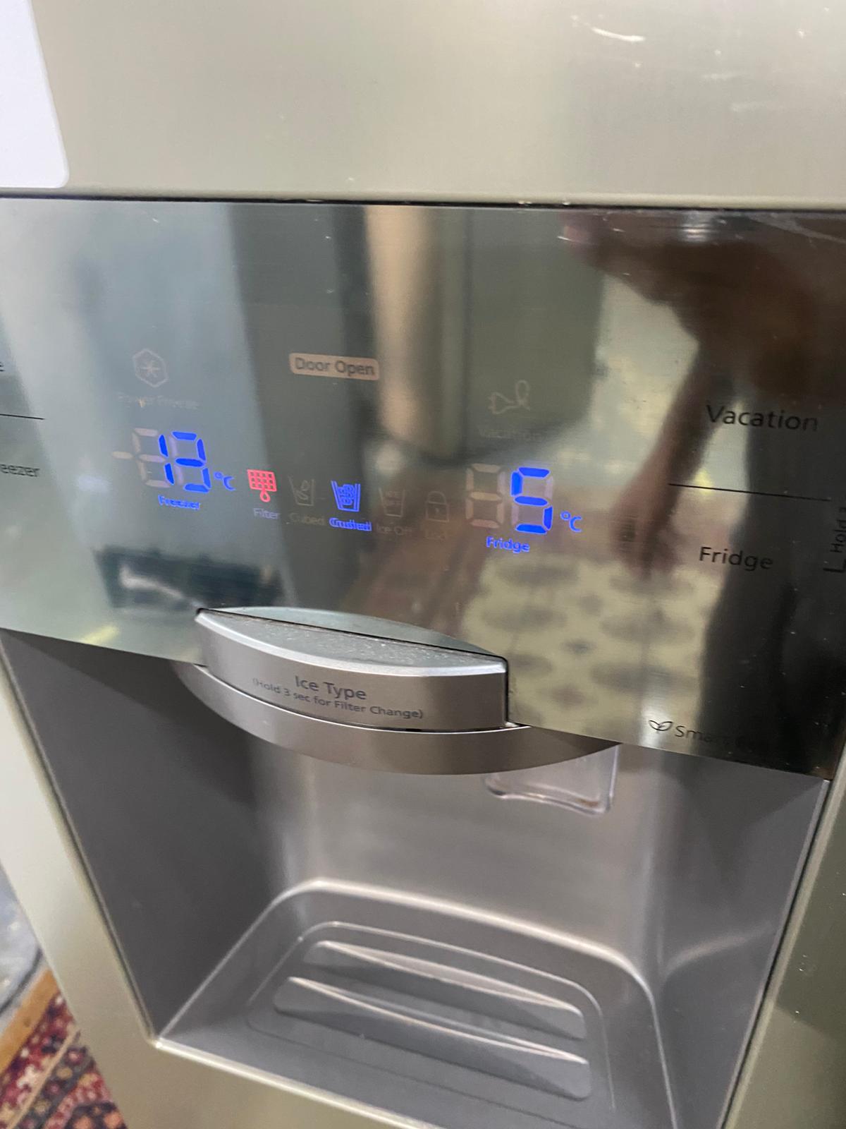 🚚Beautiful Samsung Stainless Steel Double Door 90CM Wide Frost Free Plumb In American Fridge Freezer For Sale