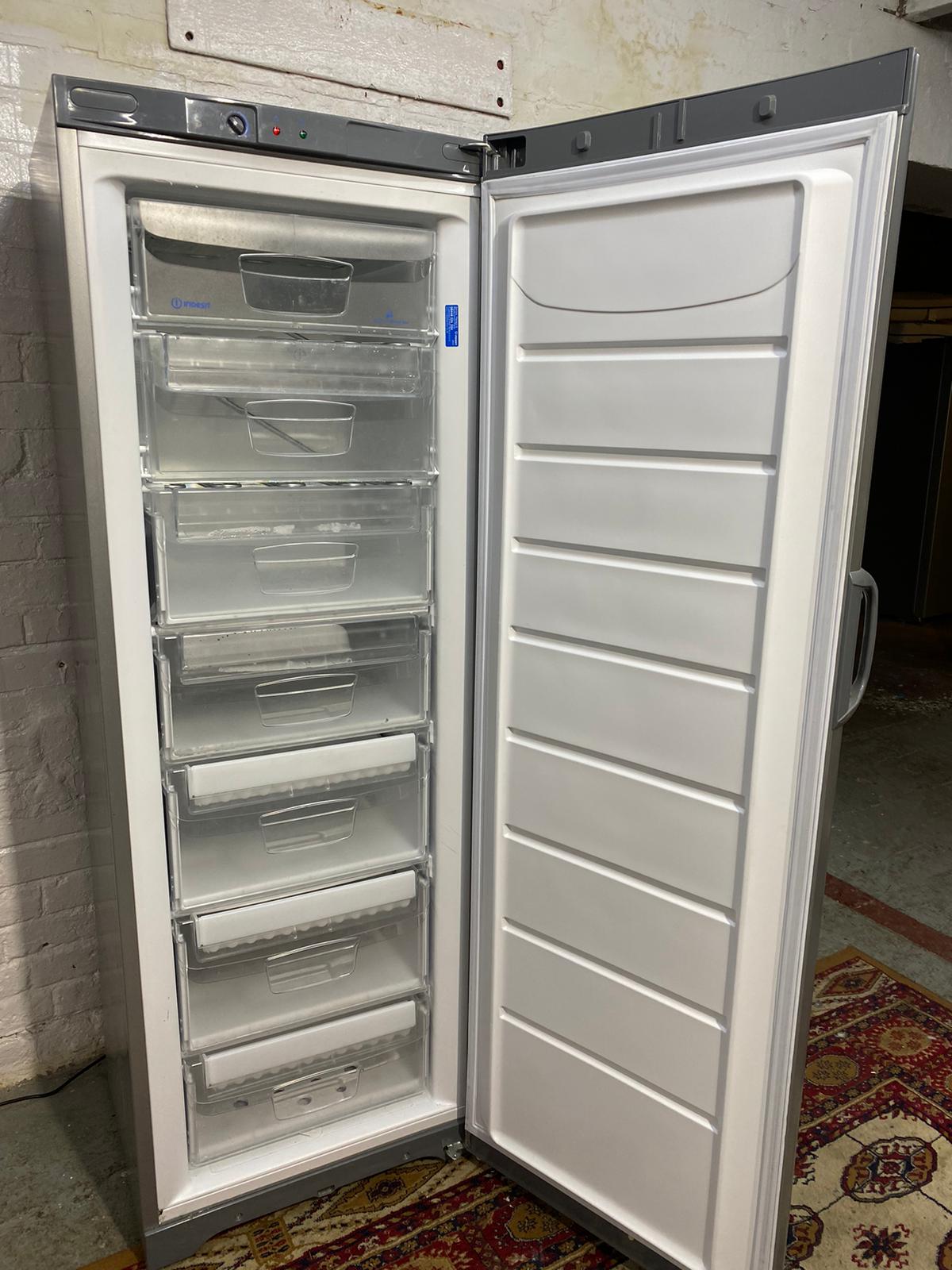 Tall Grey Indesit Standing Freezer For Sale