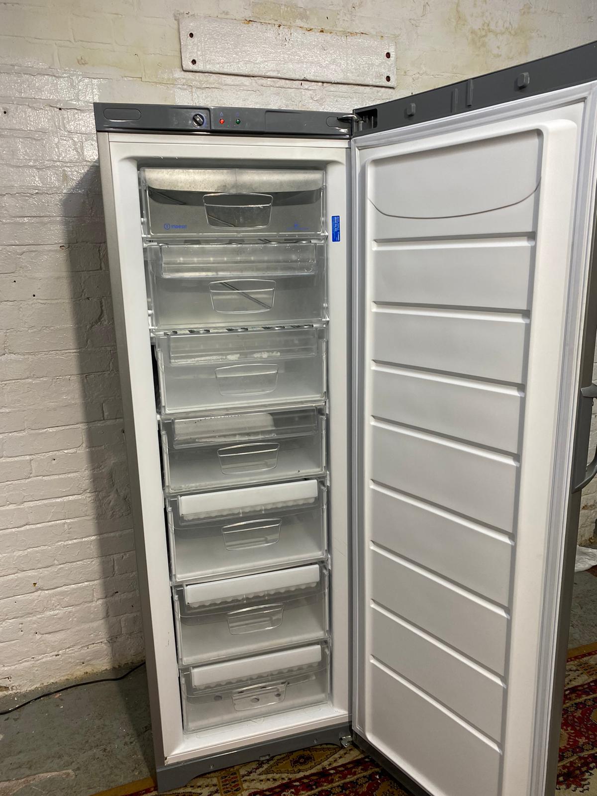 Tall Grey Indesit Standing Freezer For Sale