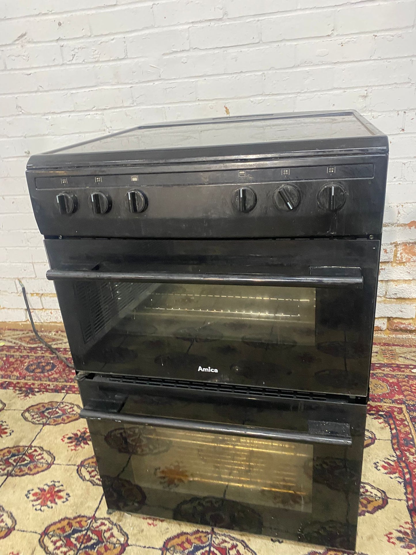 Beautiful 60CM Amica Black Electric Cooker With Dual Grill/Oven For Sale