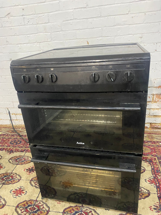 Beautiful 60CM Amica Black Electric Cooker With Dual Grill/Oven For Sale