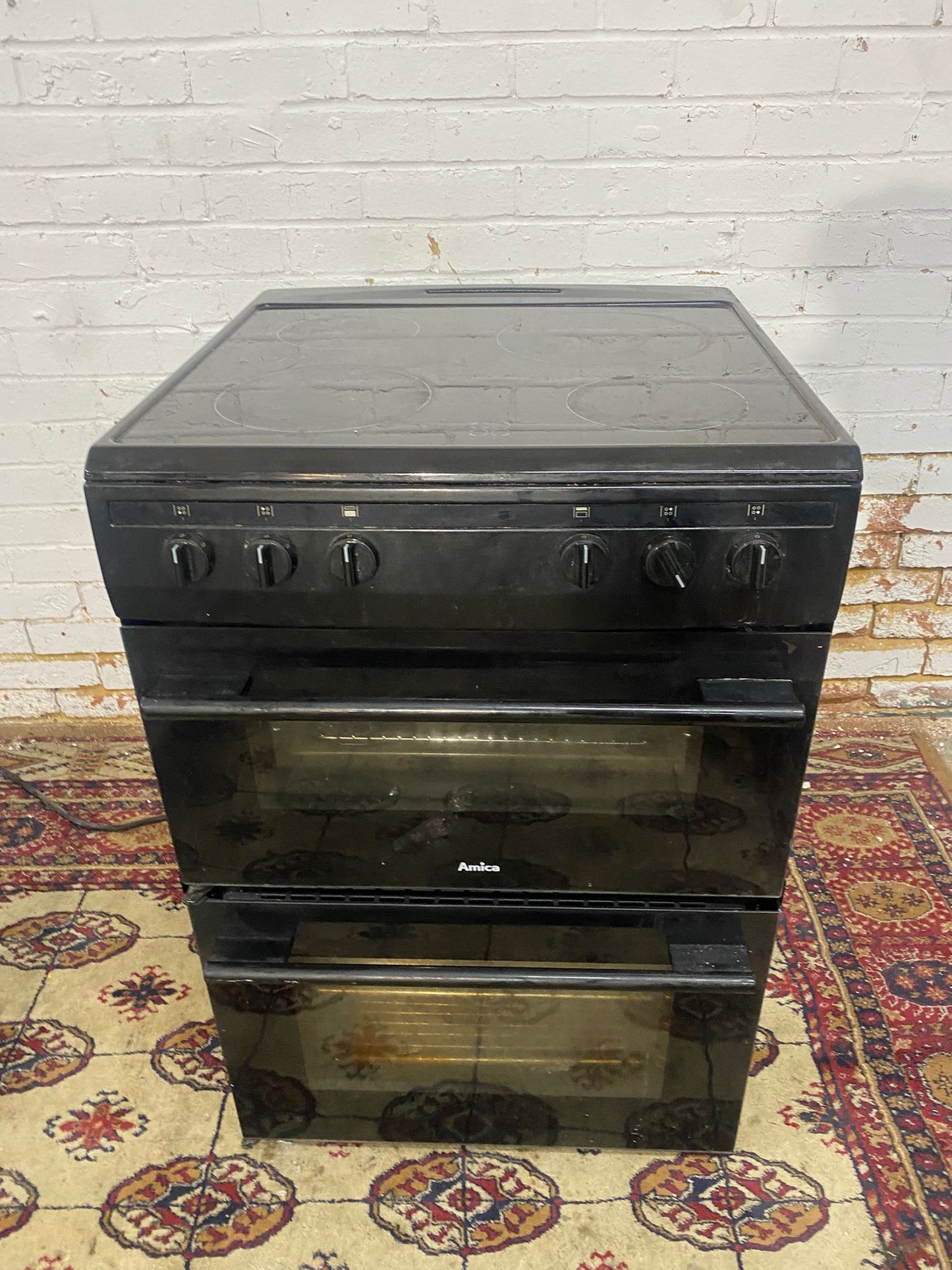 Beautiful 60CM Amica Black Electric Cooker With Dual Grill/Oven For Sale