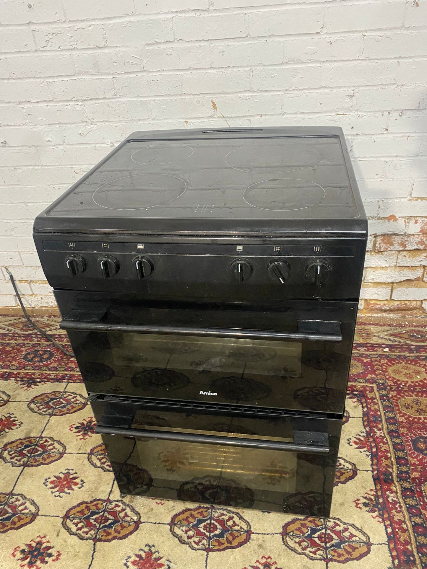 Beautiful 60CM Amica Black Electric Cooker With Dual Grill/Oven For Sale