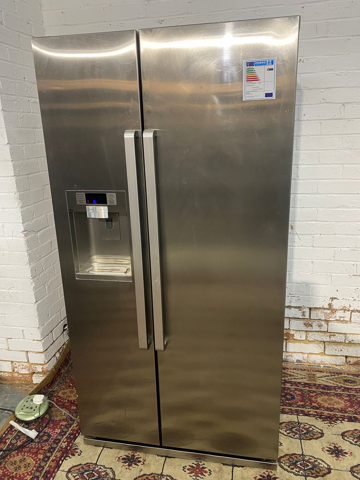 🚚Samsung Stainless Steel Double Door 90CM Wide Frost Free Plumb In American Fridge Freezer For Sale