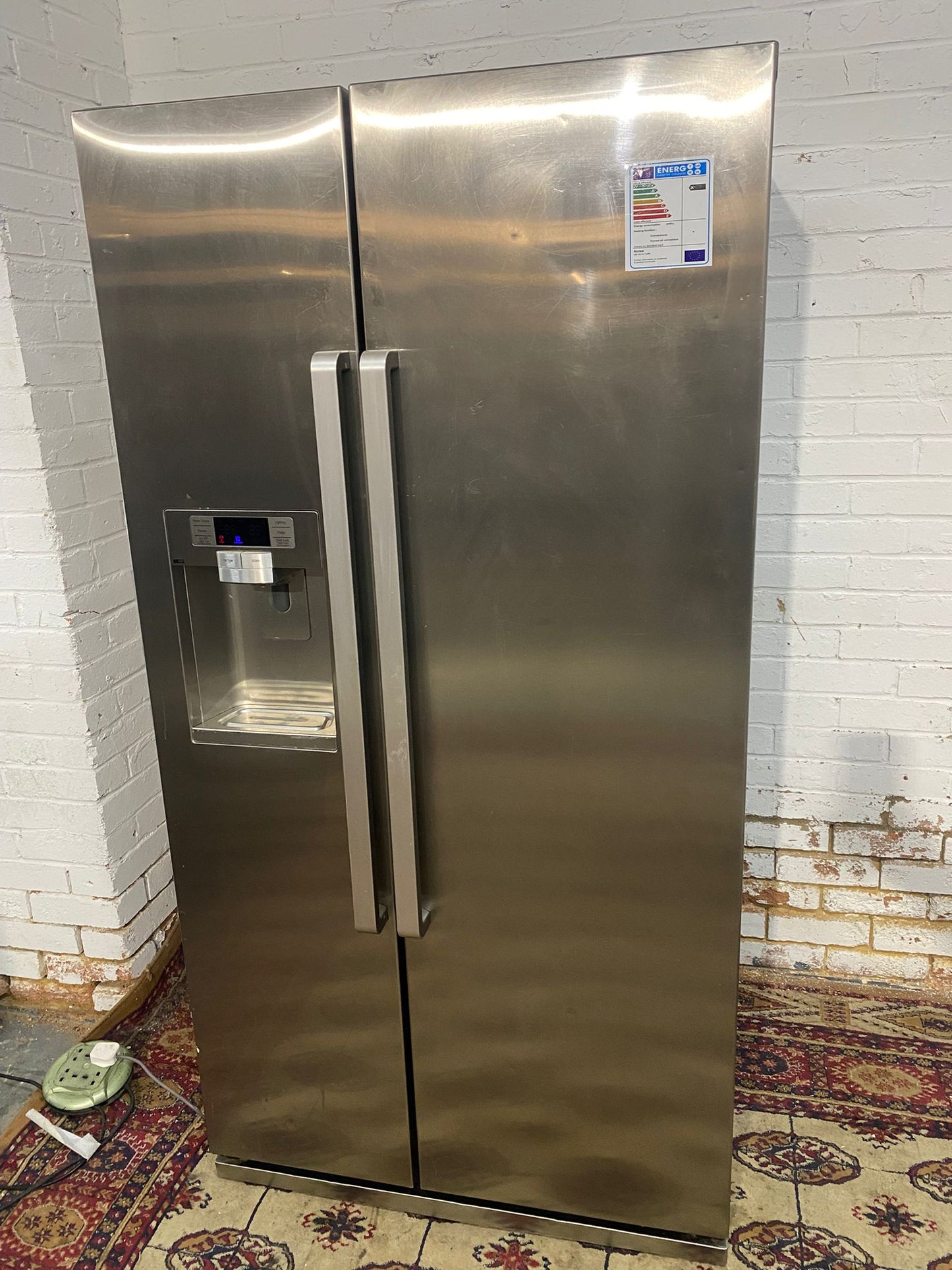 🚚Samsung Stainless Steel Double Door 90CM Wide Frost Free Plumb In American Fridge Freezer For Sale