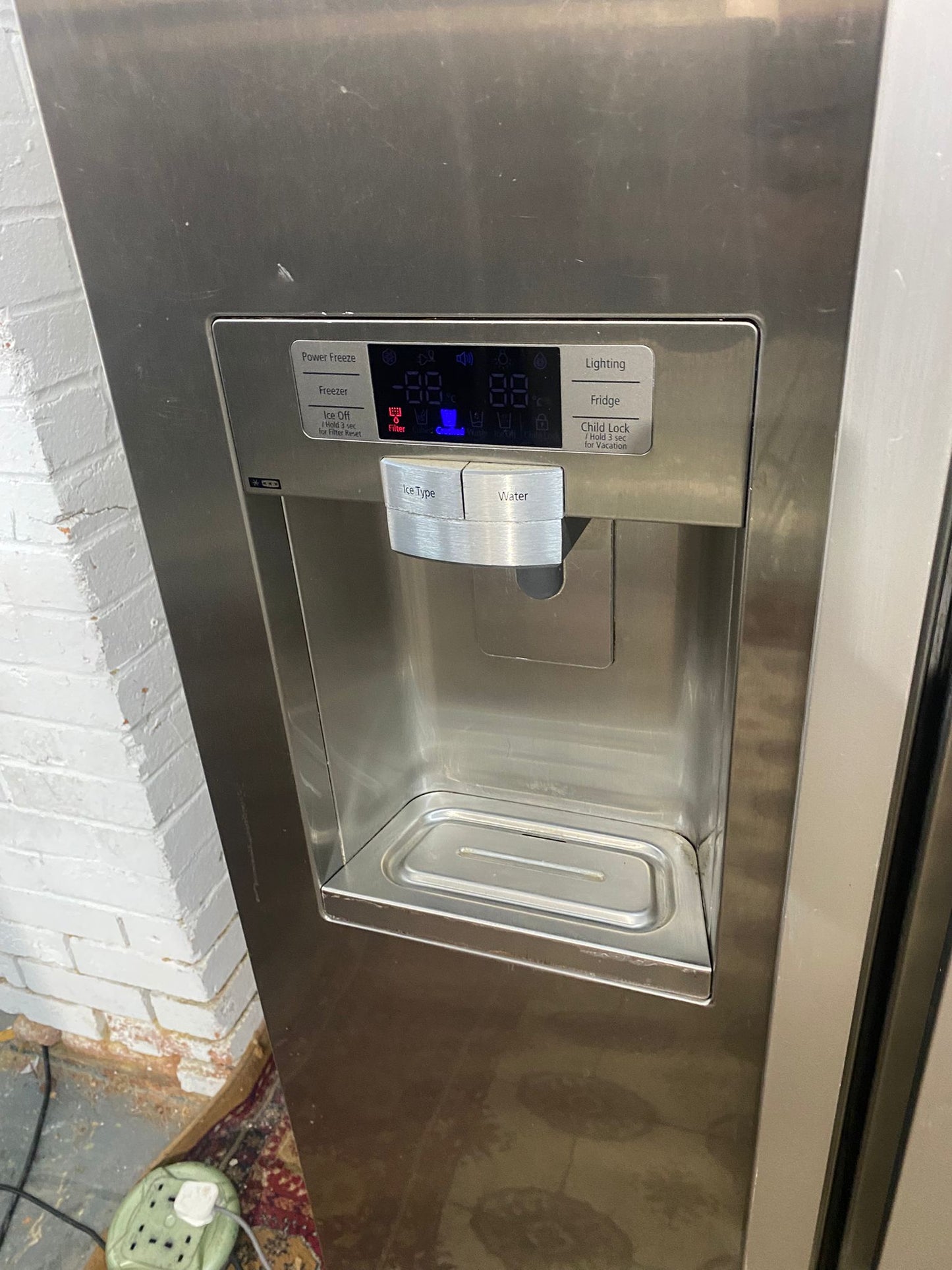 🚚Samsung Stainless Steel Double Door 90CM Wide Frost Free Plumb In American Fridge Freezer For Sale