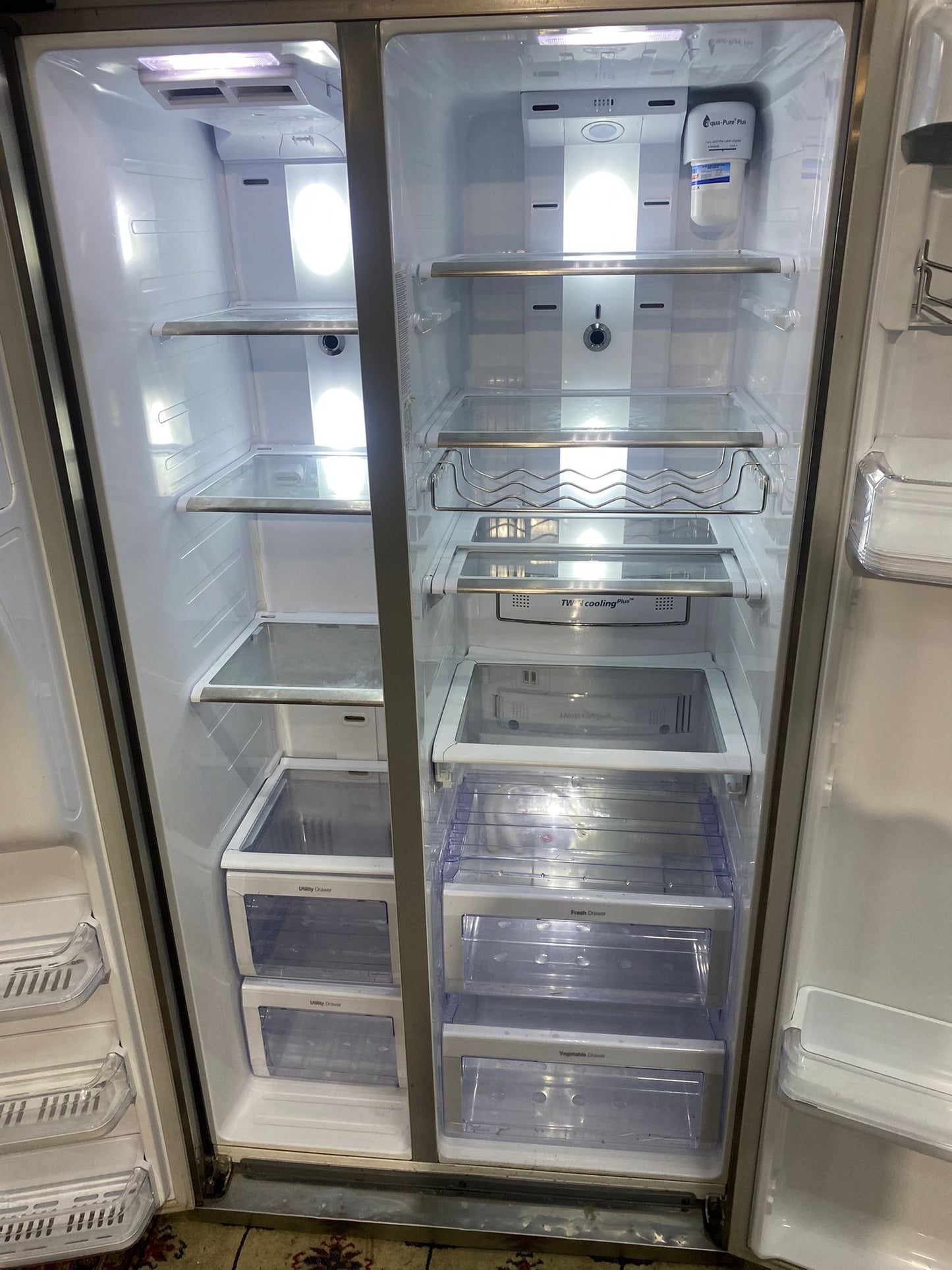 🚚Samsung Stainless Steel Double Door 90CM Wide Frost Free Plumb In American Fridge Freezer For Sale