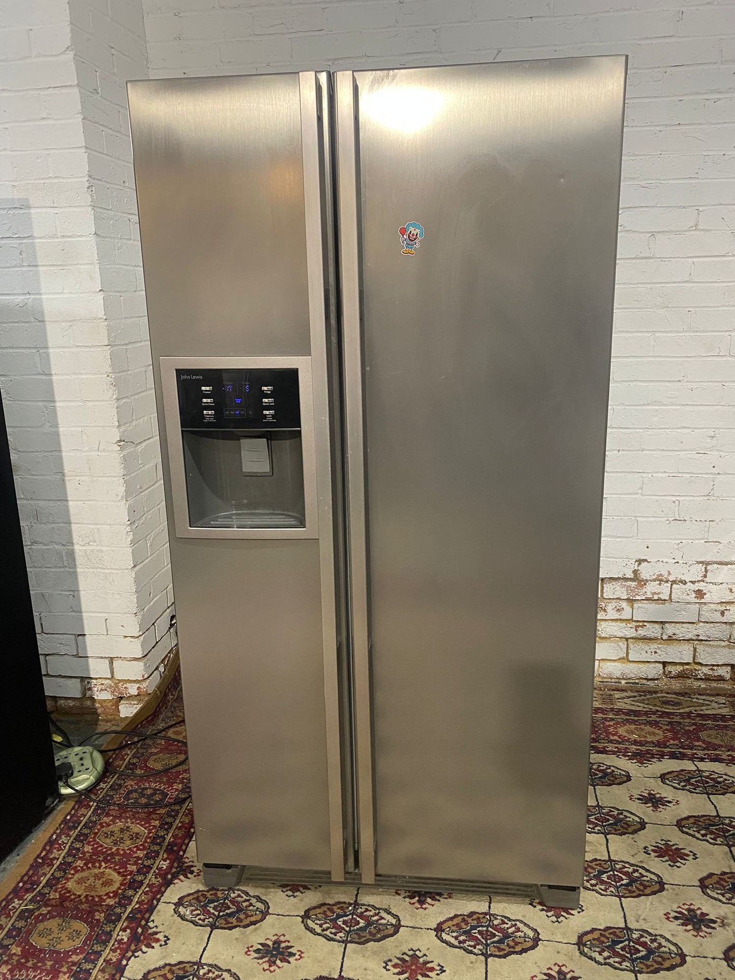 🚚JohnLewis Double Door 90CM Wide Frost Free Plumb In American Fridge Freezer For Sale