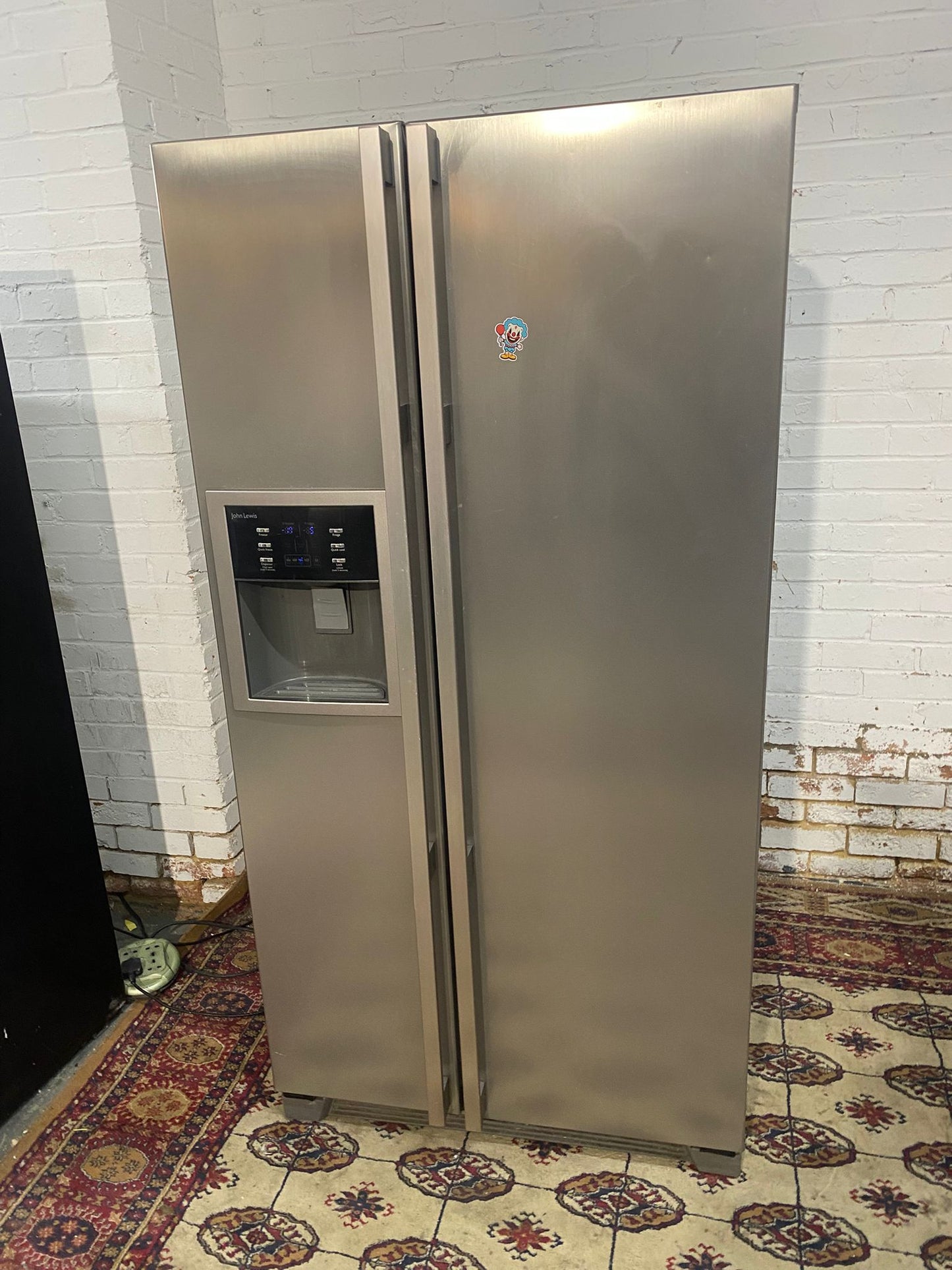 🚚JohnLewis Double Door 90CM Wide Frost Free Plumb In American Fridge Freezer For Sale