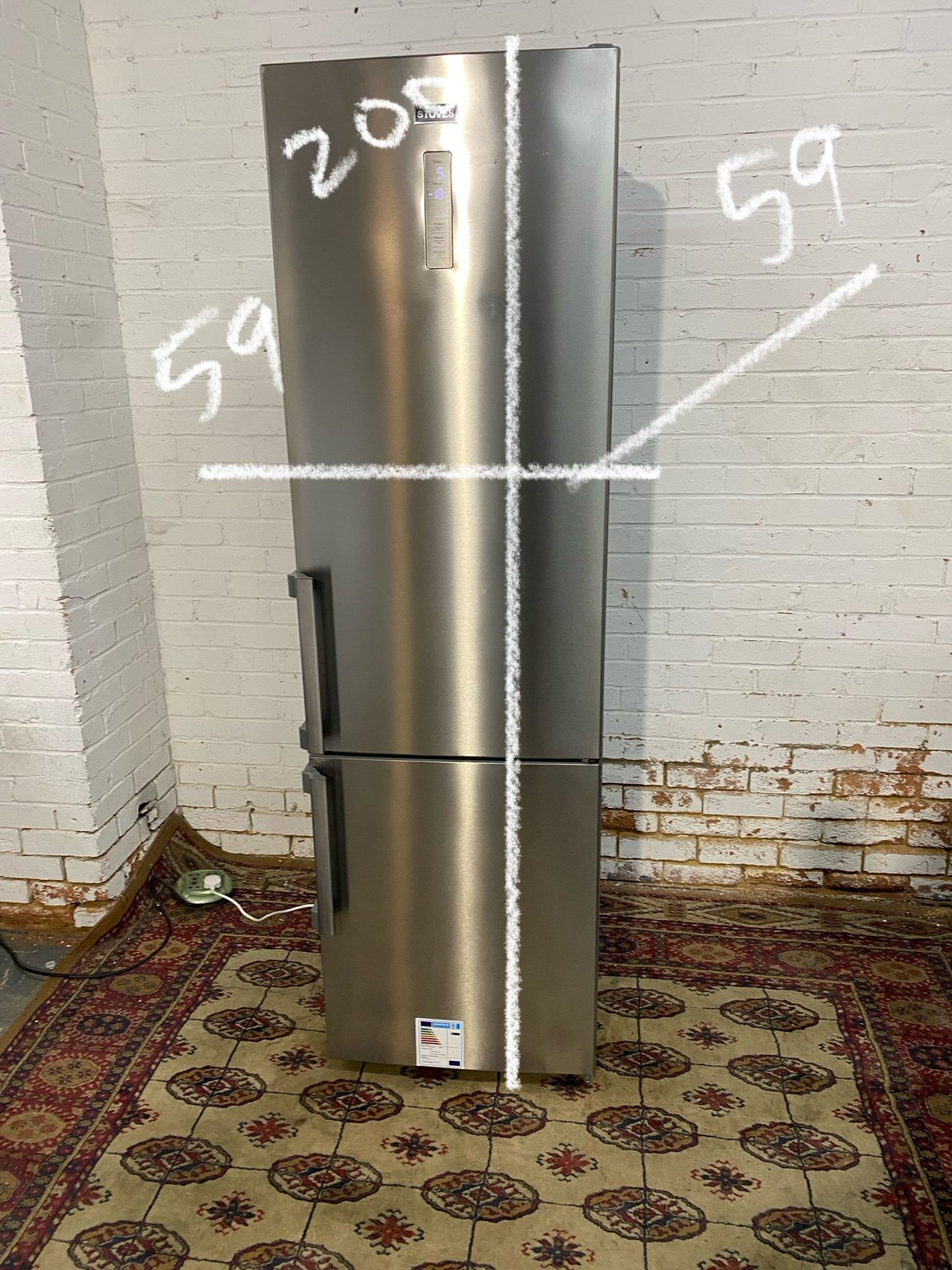 FREE DELIVERY Beautiful 2M Tall Stoves Stainless Steel Fridge Freezer For Sale