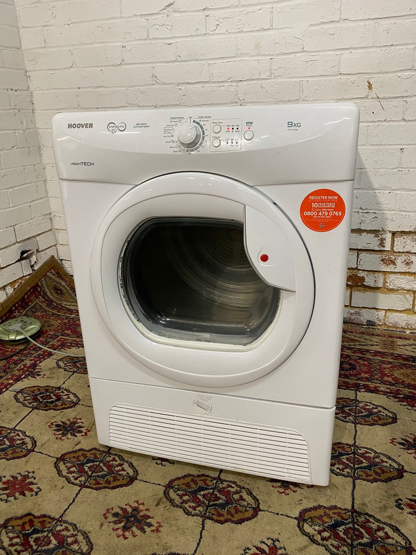 Beautiful Hoover 9KG Glass Door Condenser Dryer With HeatPump For Sale