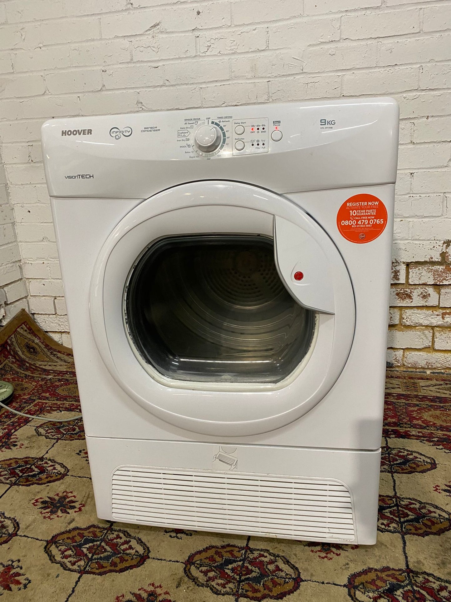 Beautiful Hoover 9KG Glass Door Condenser Dryer With HeatPump For Sale