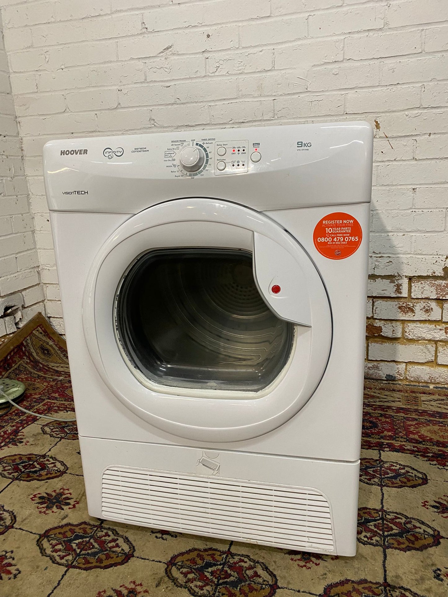 Beautiful Hoover 9KG Glass Door Condenser Dryer With HeatPump For Sale