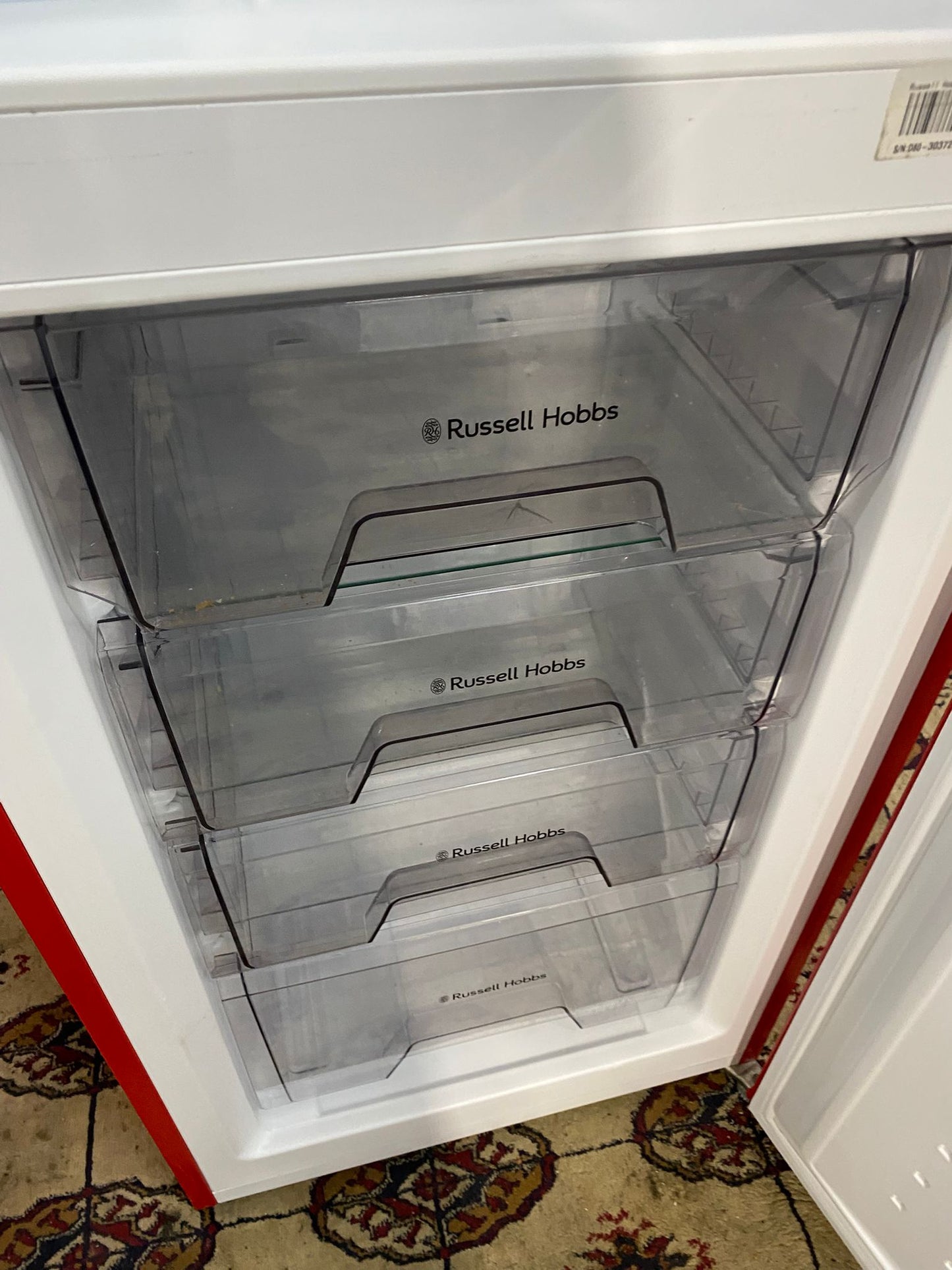 🚚Russell Hobbs Tall Red Frost Free Fridge Freezer For Sale