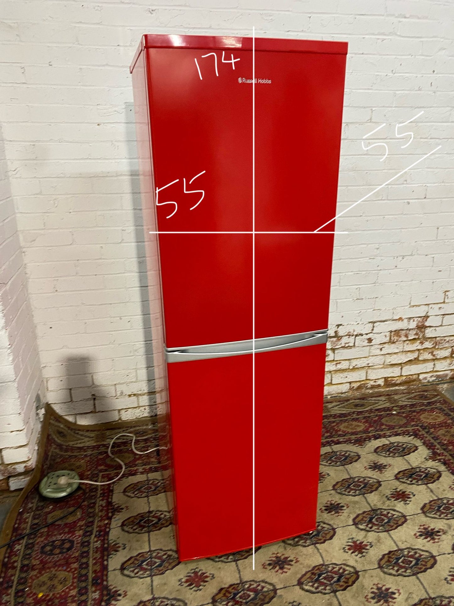 🚚Russell Hobbs Tall Red Frost Free Fridge Freezer For Sale
