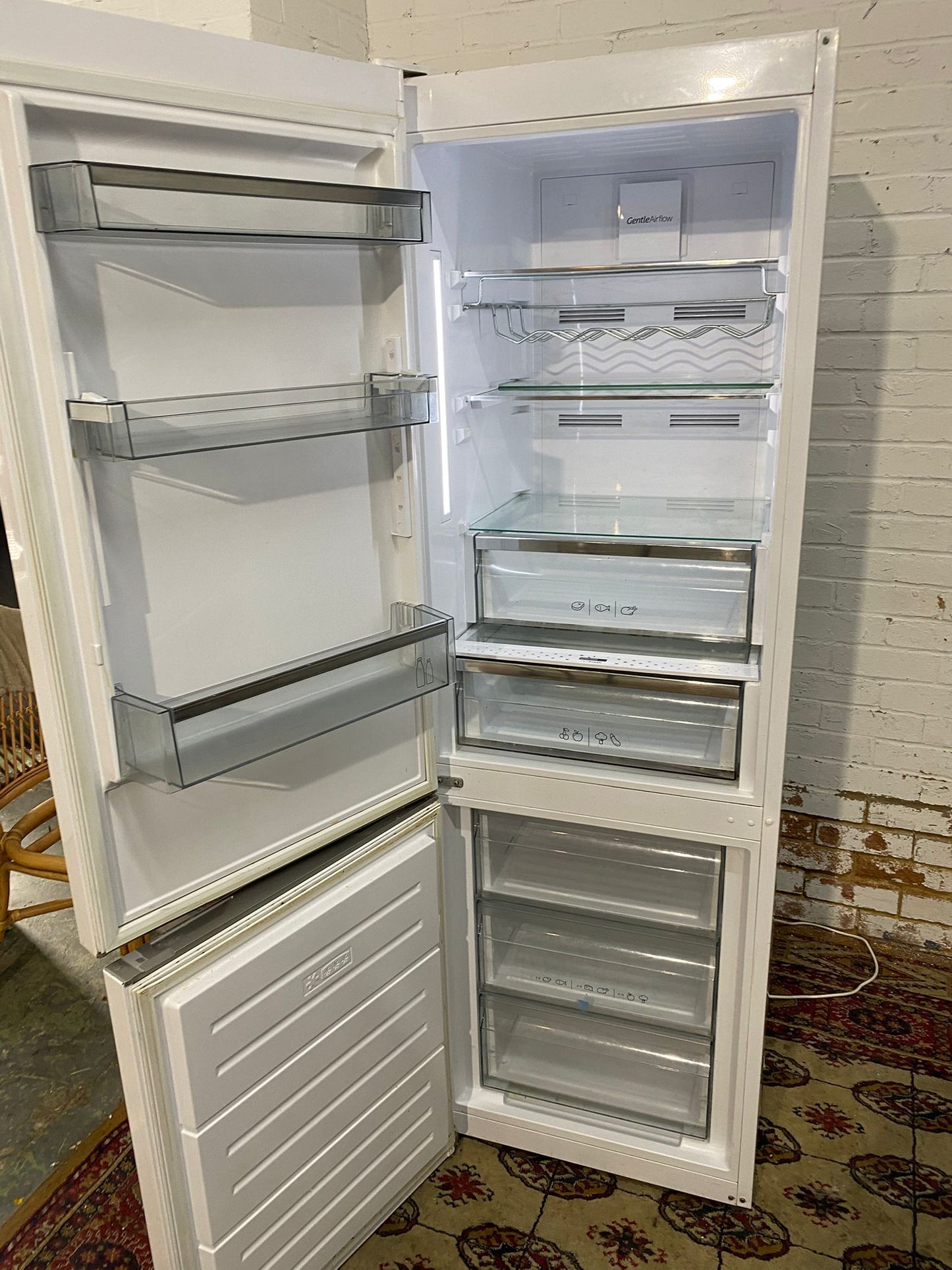 Beautiful TopBrand Sharp White Frost Free Fridge Freezer For Sale