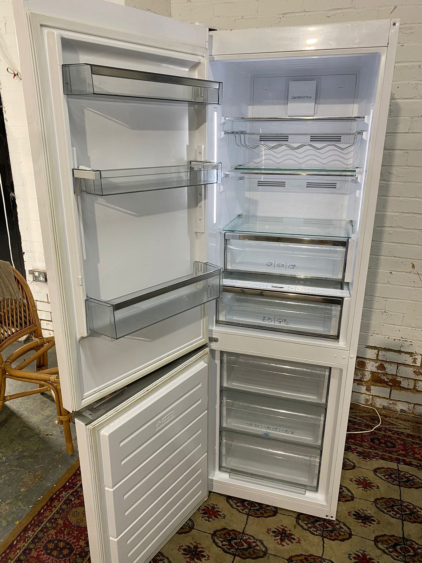 Beautiful TopBrand Sharp White Frost Free Fridge Freezer For Sale