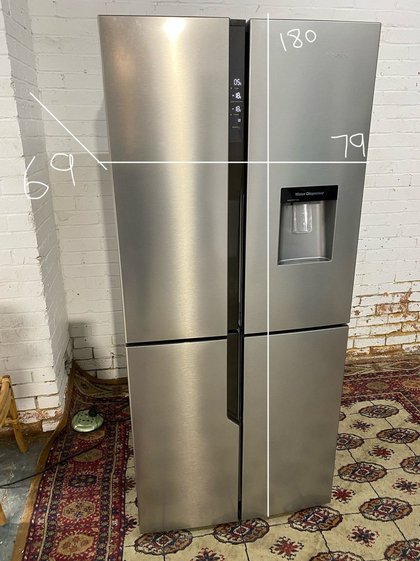 🚚Tall Hisense 4Doors French Style Fridge Freezer With Water Dispenser For Sale