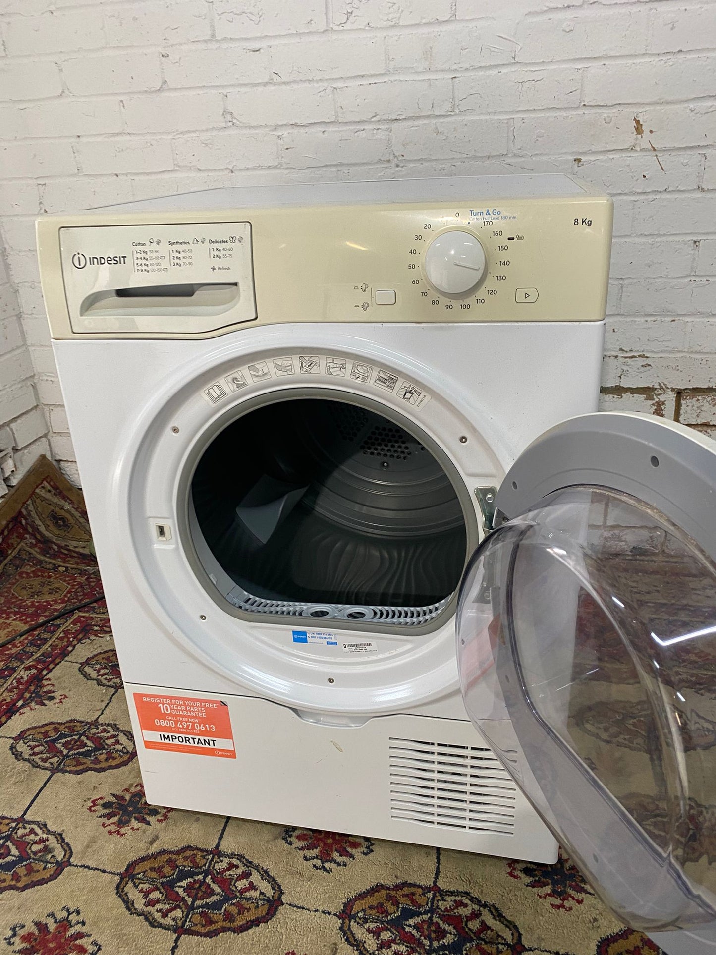 Beautiful Indesit 8KG Glass Door Condenser Dryer With HeatPump For Sale