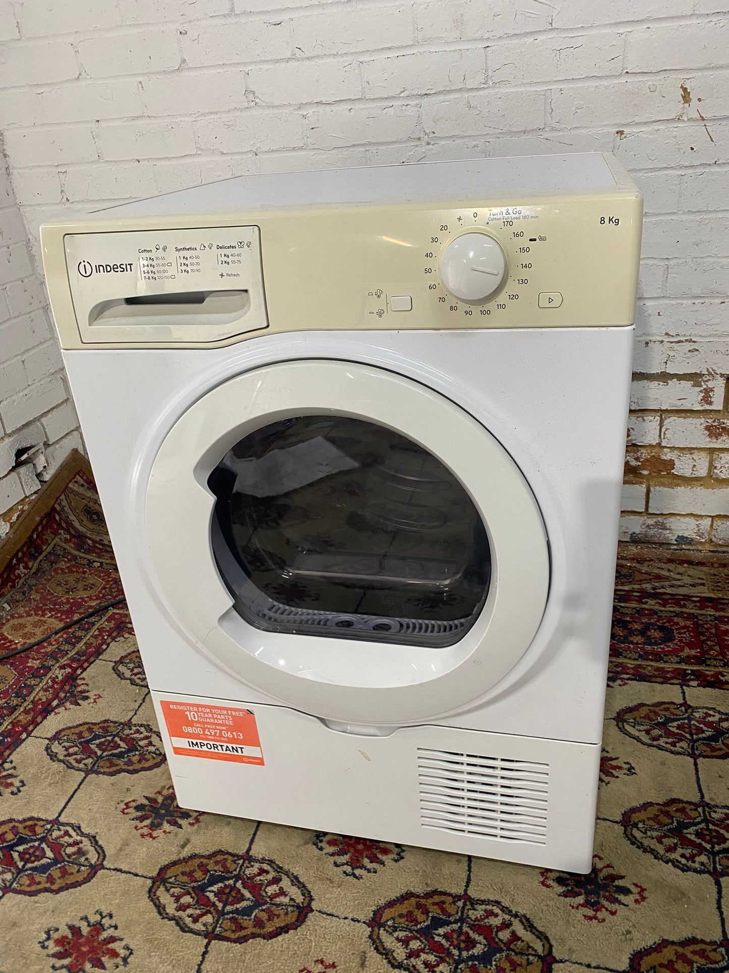 Beautiful Indesit 8KG Glass Door Condenser Dryer With HeatPump For Sale
