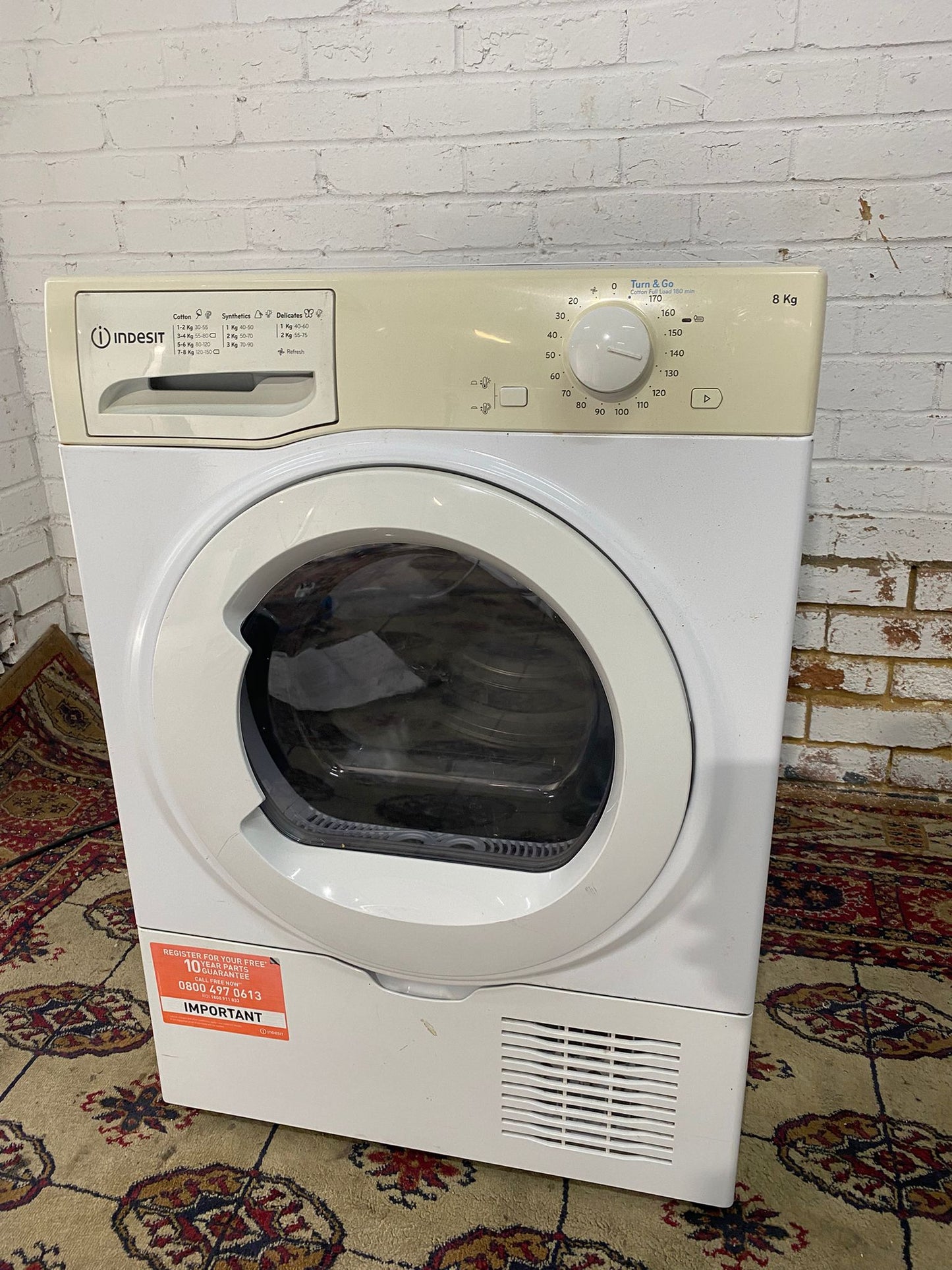 Beautiful Indesit 8KG Glass Door Condenser Dryer With HeatPump For Sale