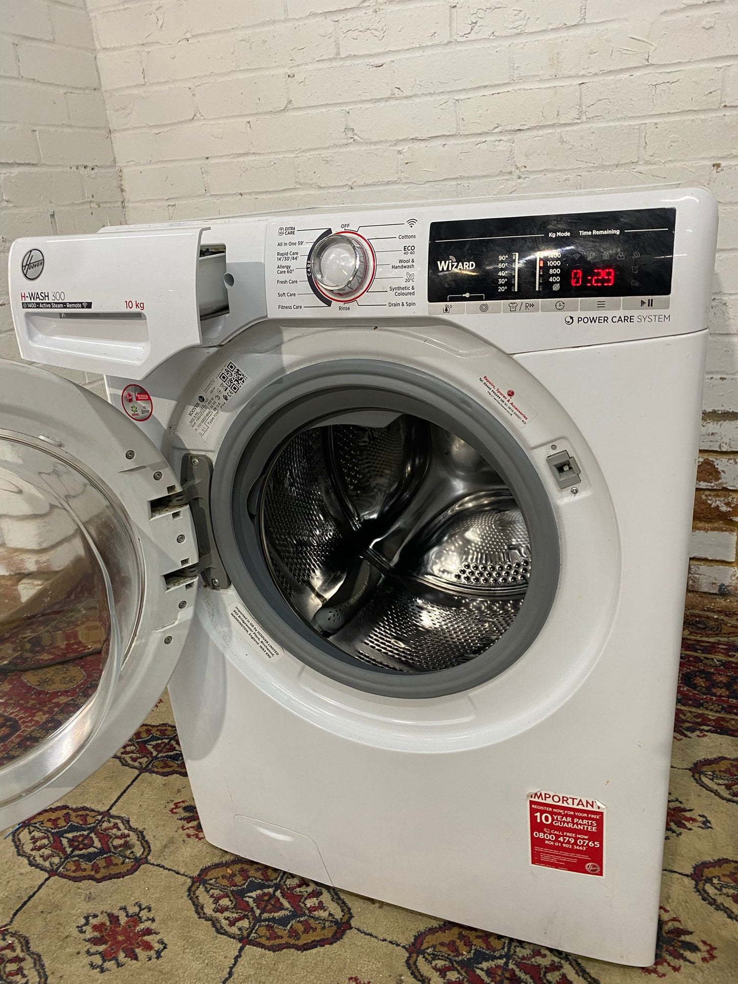 🚚Beautiful Hoover Large Drum 10kg Wifi Washing Machine For Sale